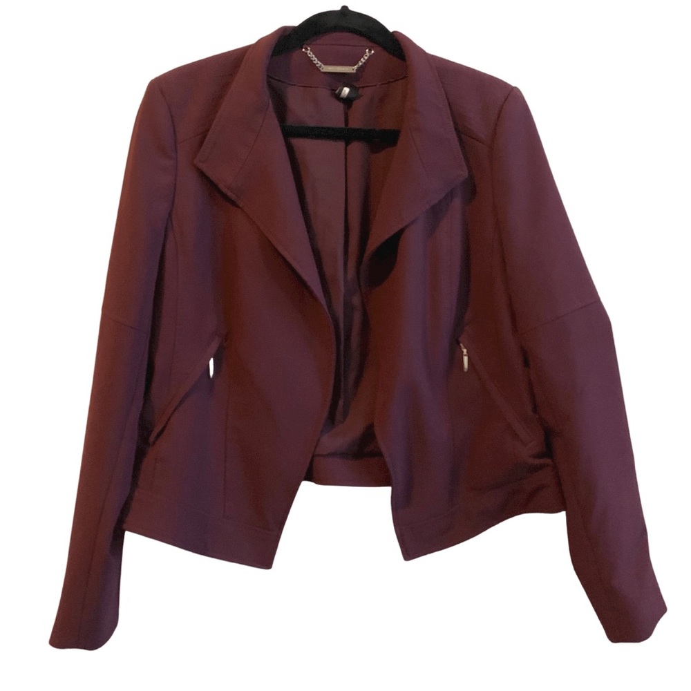 White House Black Market wine color size 14 open jacket